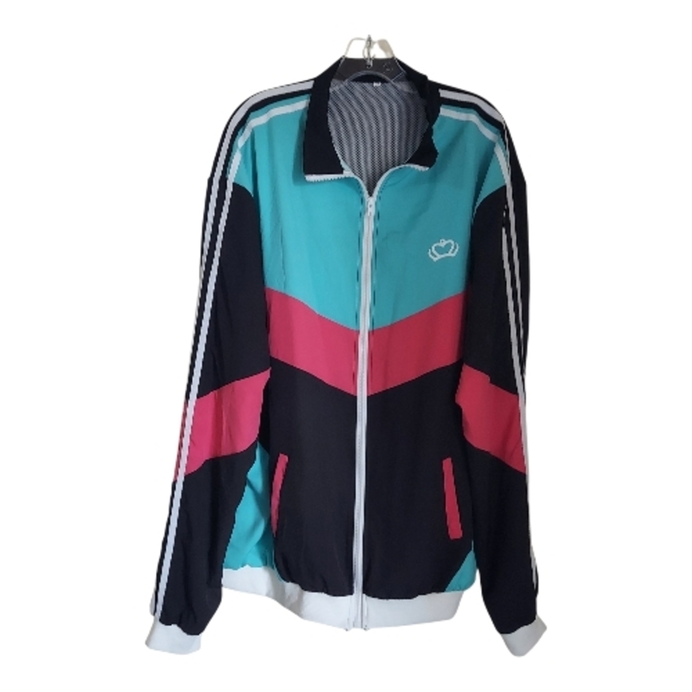 Colorblock Track Jacket with Crown Logo